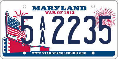 MD license plate 5AA2235