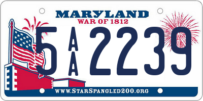 MD license plate 5AA2239