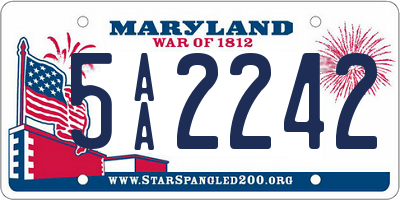 MD license plate 5AA2242