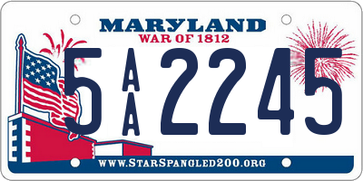 MD license plate 5AA2245