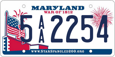 MD license plate 5AA2254