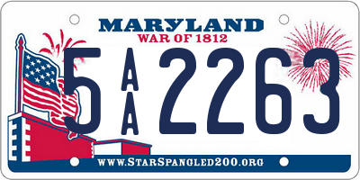 MD license plate 5AA2263