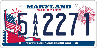 MD license plate 5AA2271