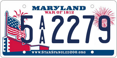 MD license plate 5AA2279