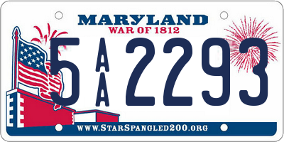 MD license plate 5AA2293
