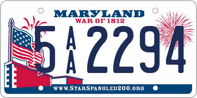 MD license plate 5AA2294