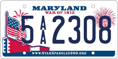 MD license plate 5AA2308