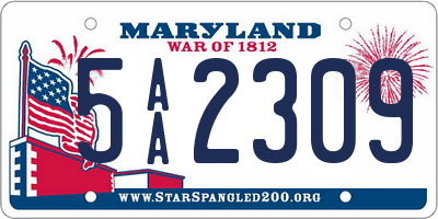 MD license plate 5AA2309