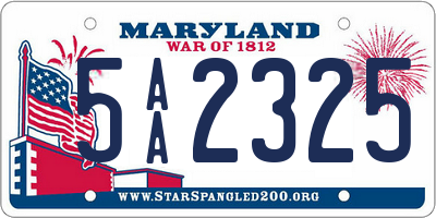MD license plate 5AA2325