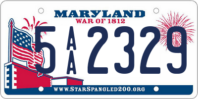 MD license plate 5AA2329