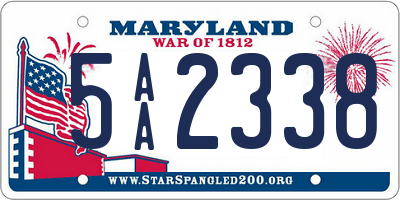 MD license plate 5AA2338