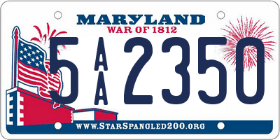 MD license plate 5AA2350