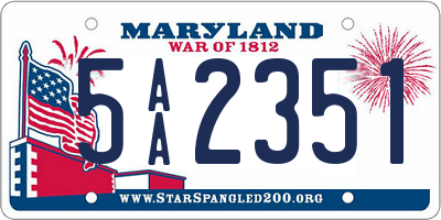 MD license plate 5AA2351