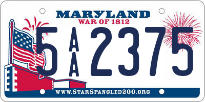 MD license plate 5AA2375