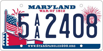 MD license plate 5AA2408
