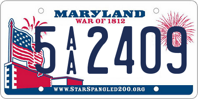 MD license plate 5AA2409