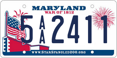 MD license plate 5AA2411