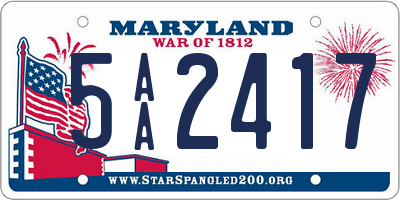 MD license plate 5AA2417