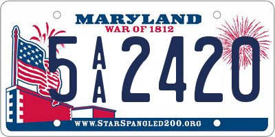 MD license plate 5AA2420