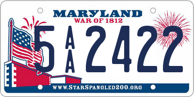 MD license plate 5AA2422