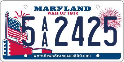 MD license plate 5AA2425