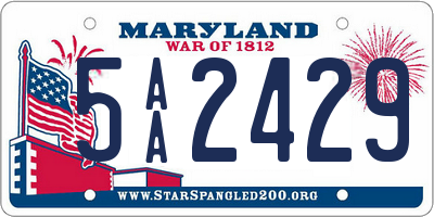 MD license plate 5AA2429