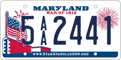 MD license plate 5AA2441