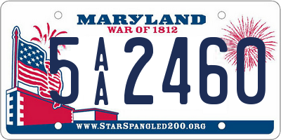 MD license plate 5AA2460