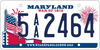 MD license plate 5AA2464