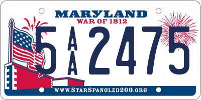 MD license plate 5AA2475