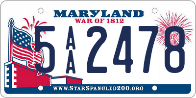 MD license plate 5AA2478