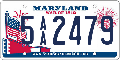 MD license plate 5AA2479