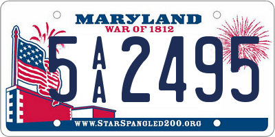 MD license plate 5AA2495