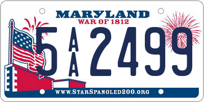 MD license plate 5AA2499