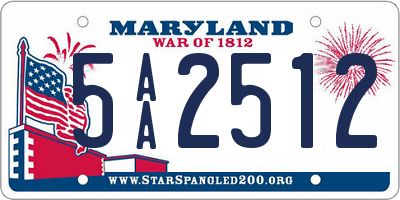 MD license plate 5AA2512