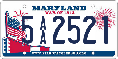 MD license plate 5AA2521