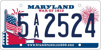 MD license plate 5AA2524