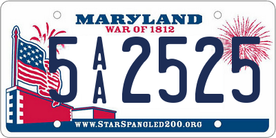 MD license plate 5AA2525