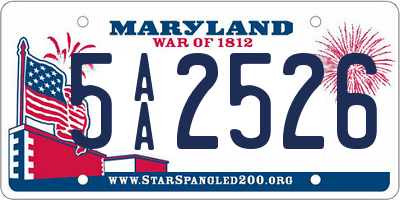 MD license plate 5AA2526