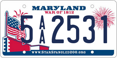 MD license plate 5AA2531