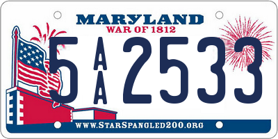 MD license plate 5AA2533
