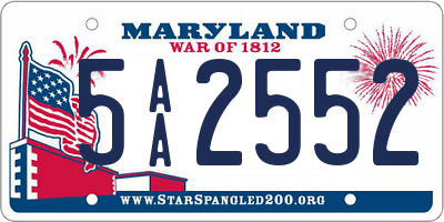 MD license plate 5AA2552