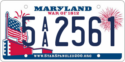 MD license plate 5AA2561