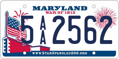 MD license plate 5AA2562