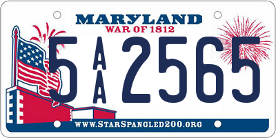 MD license plate 5AA2565