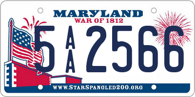 MD license plate 5AA2566