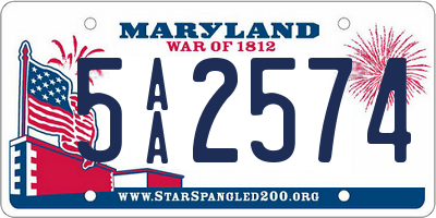 MD license plate 5AA2574