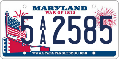 MD license plate 5AA2585