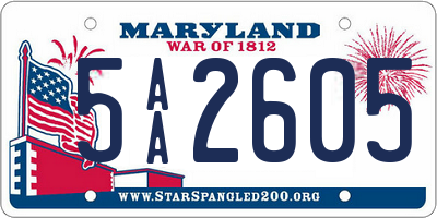 MD license plate 5AA2605