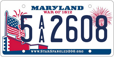 MD license plate 5AA2608